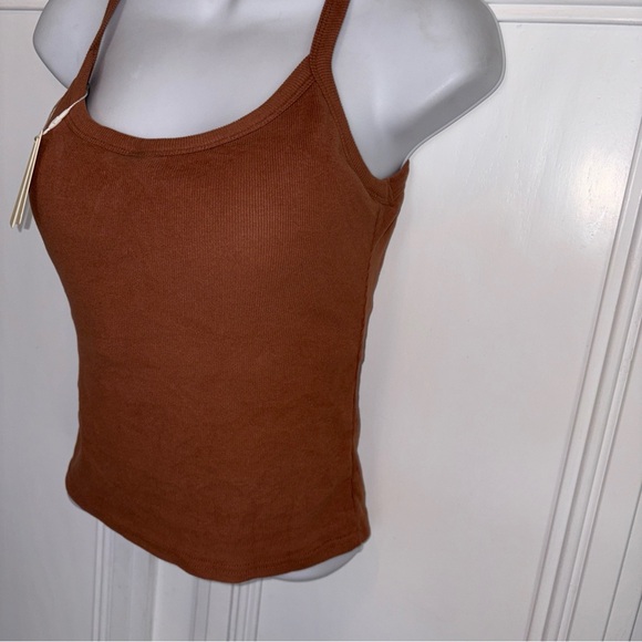 OGL Brown Ribbed Tank Top - Picture 4 of 16